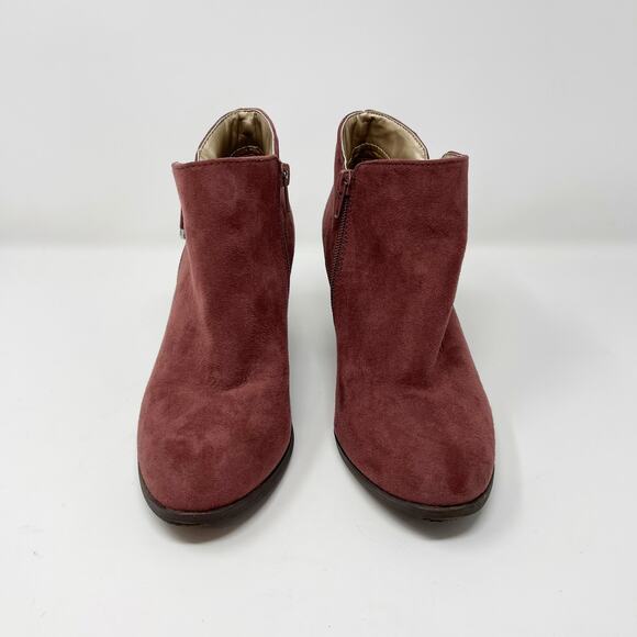 Style & Co Womens Size 6 Red Masrinaa Double Zip Ankle Booties Faux Suede - Picture 2 of 10